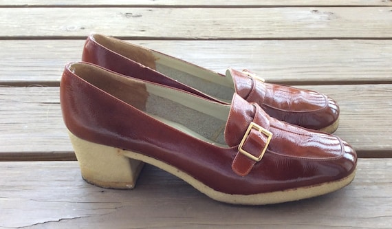 Vintage Salvatore Ferragamo Loafers Shoes 60s 70s Granny Grandma