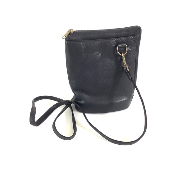 Cross body vintage hobo mini bucket leather bag - image 2