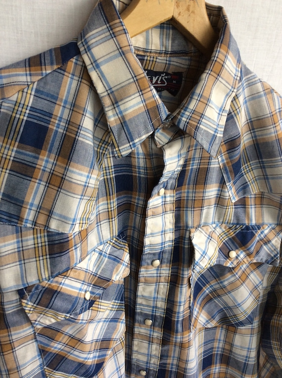 Levi’s checkered shirt retro 80s 90s blue checks s