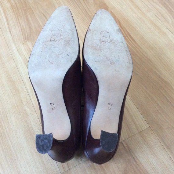 Vintage Bally pilgrim style heels shoes pumps siz… - image 6