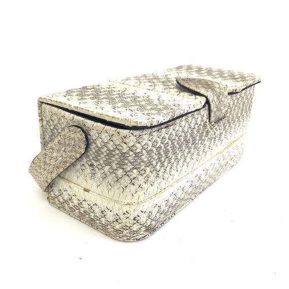 1940 1950 snake reptile  skin box purse hand bag … - image 2