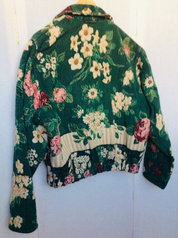 Vintage 80s floral western jacket bold colors ret… - image 3
