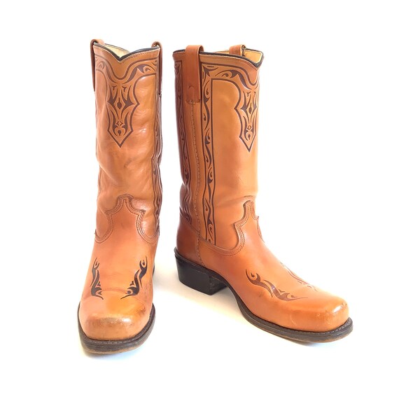 1950s 50s Square toe western southwestern boots s… - image 9