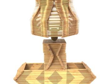 Vintage Popsicle Stick Lamp Authentic '50s USA Folk Art Decor