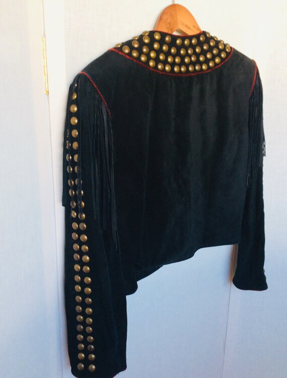 Vintage western southwest cowboy fringed studded … - image 6