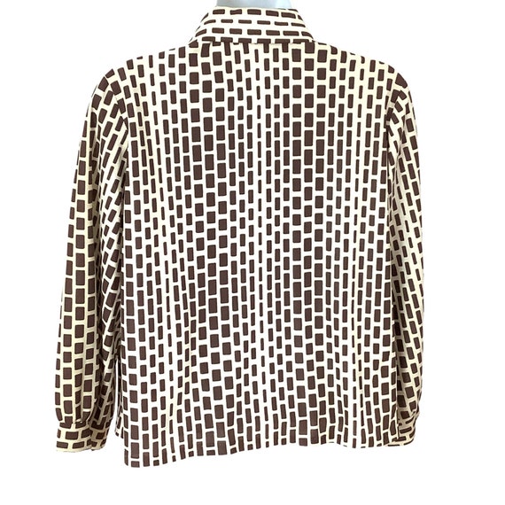 True vintage op art 60s mod blouse top shirt funk… - image 4