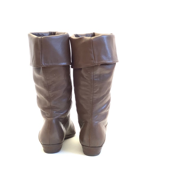 Vintage slouch flat pixie boots retro size 7 funk… - image 3