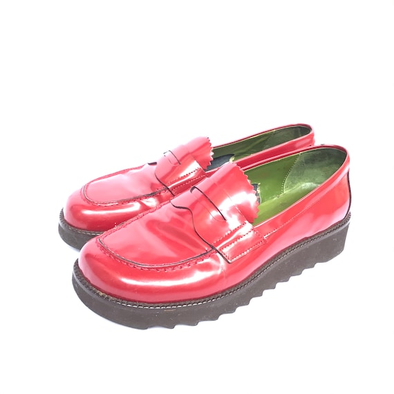 Donald J Pliner Designer Red Leather Walking Shoes Comfortable | Etsy