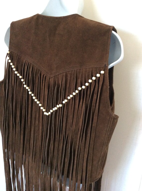 Vintage Boho western fringed fringe vest southwes… - image 5