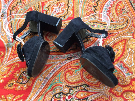 True vintage Christian Dior platform block heel h… - image 3