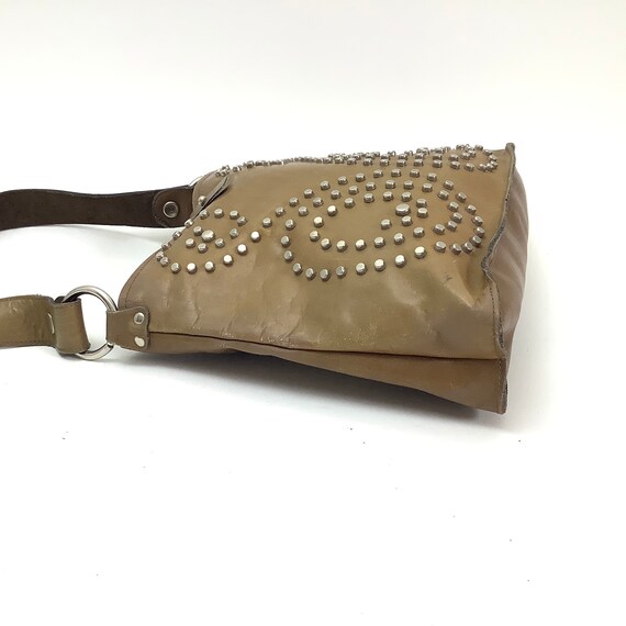 70s hippie studded bag vintage leather boho distr… - image 9