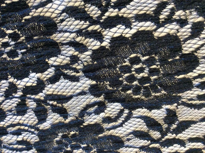 Vintage lace black 50s 60s large remnant panel piece retro