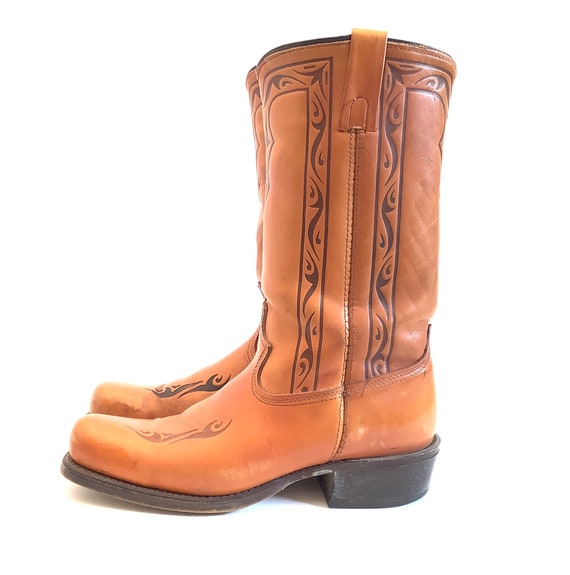 1950s 50s Square toe western southwestern boots s… - image 1