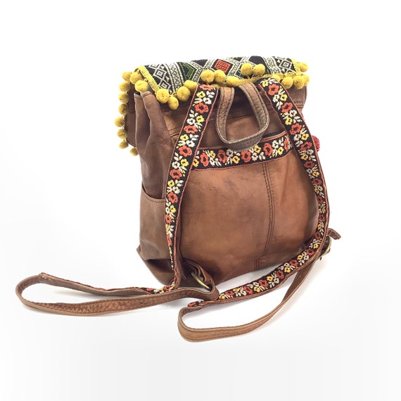 Vintage backpack hobo bohemian festival funky upc… - image 5