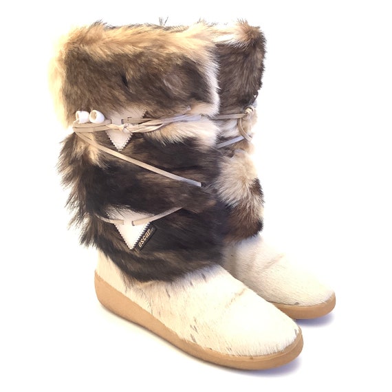 Eskimo boots Retro fur boots snow winter funky ha… - image 5