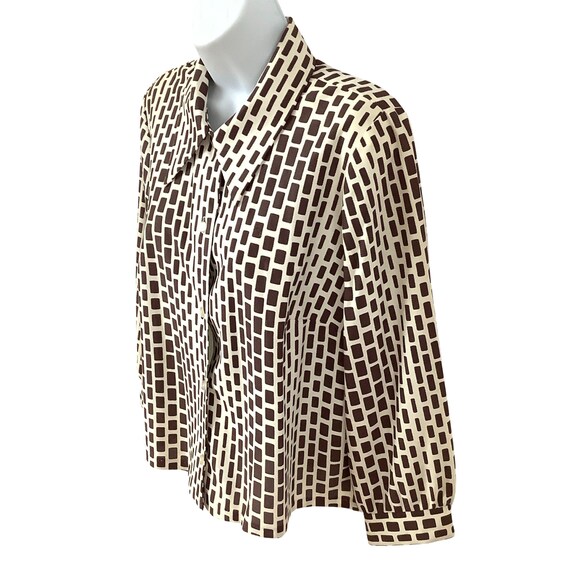 True vintage op art 60s mod blouse top shirt funk… - image 3