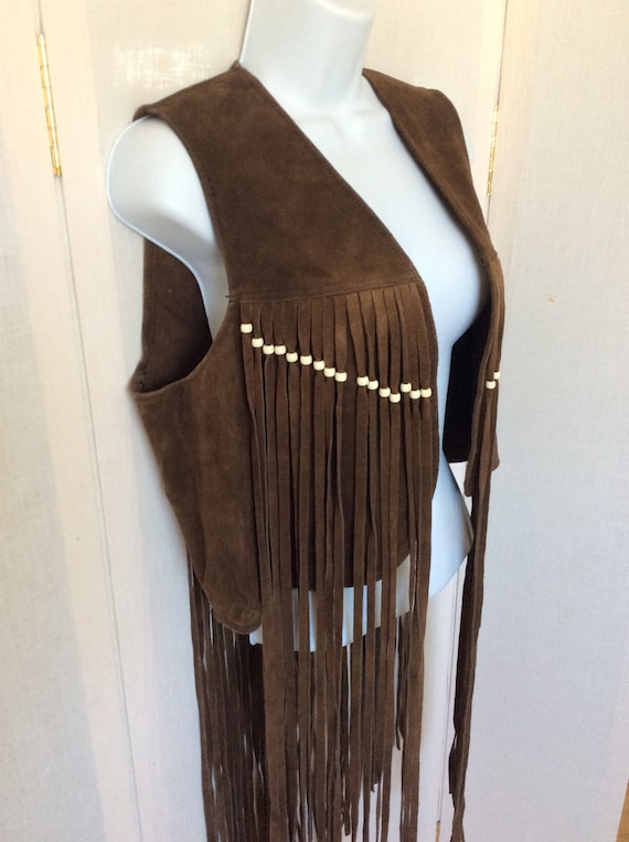 Vintage Boho western fringed fringe vest southwes… - image 1