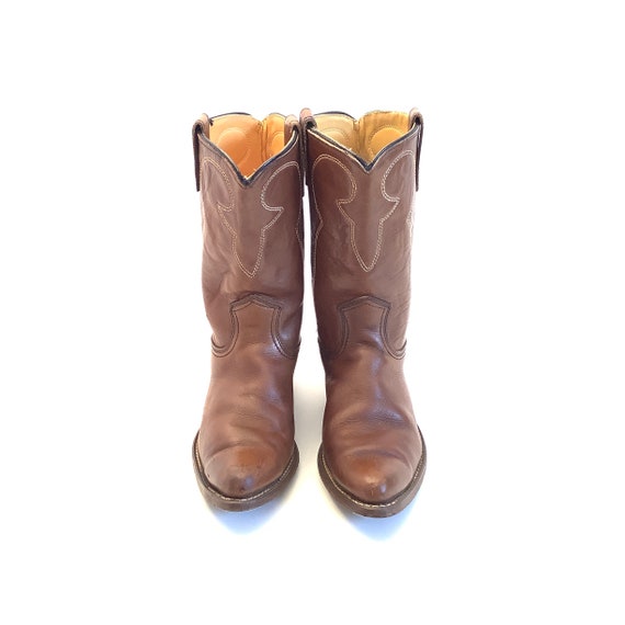 50s 60s cowboy boots size 7 1950 retro leather ra… - image 8