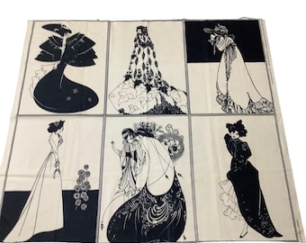 Aubrey Beardsley 1960s Art Nouveau Textile Wall Art
