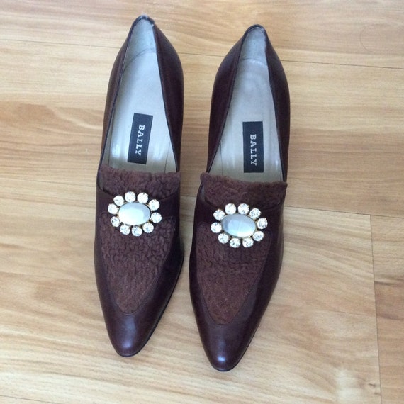 Vintage Bally pilgrim style heels shoes pumps siz… - image 2