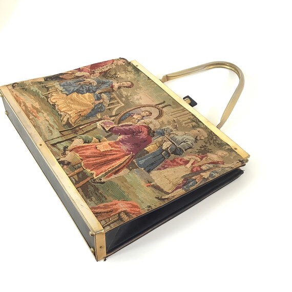 Vintage tapestry oversized bag purse baroque roco… - image 1