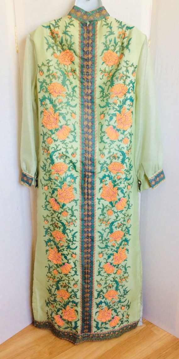 Alfred Shaheen California vintage dress green hip… - image 5