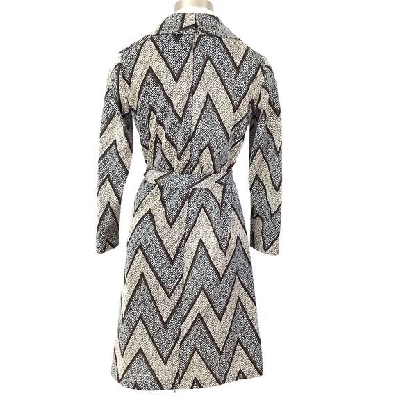 70s chevron print dress long sleeve mod retro vin… - image 7