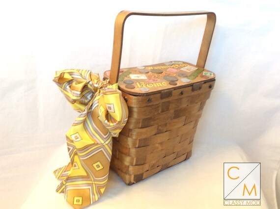 1950s basket handbag purse travel souvenir cruise