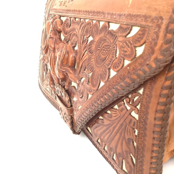 40s 50s tooled clutch bag purse retro collectible… - image 7