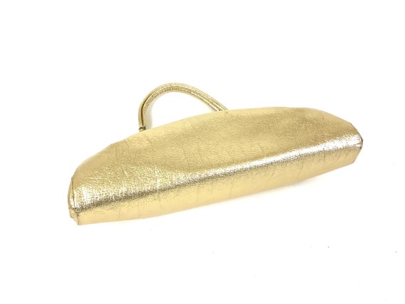 Gold Vintage Purse Oversized top handle 50s 60s F… - image 5