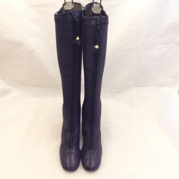 True vintage 1960 60s mod purple go go boots gogo