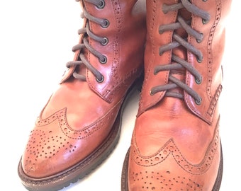 Size 6.5 Combat boots Vintage sample new old stock Cole Haan lace up spectator toe designer