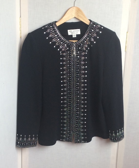 Vintage St John beaded cardigan sweater evening j… - image 2