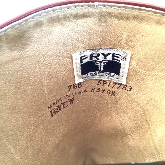 True vintage Frye Oxblood boots 70s 80s maroon bu… - image 8