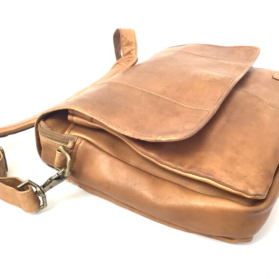 Vintage 70s retro travel briefcase messenger tote… - image 9