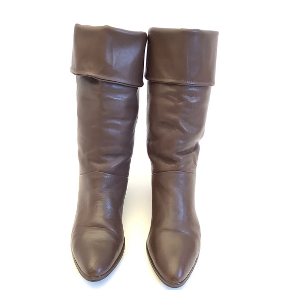 Vintage slouch flat pixie boots retro size 7 funk… - image 1