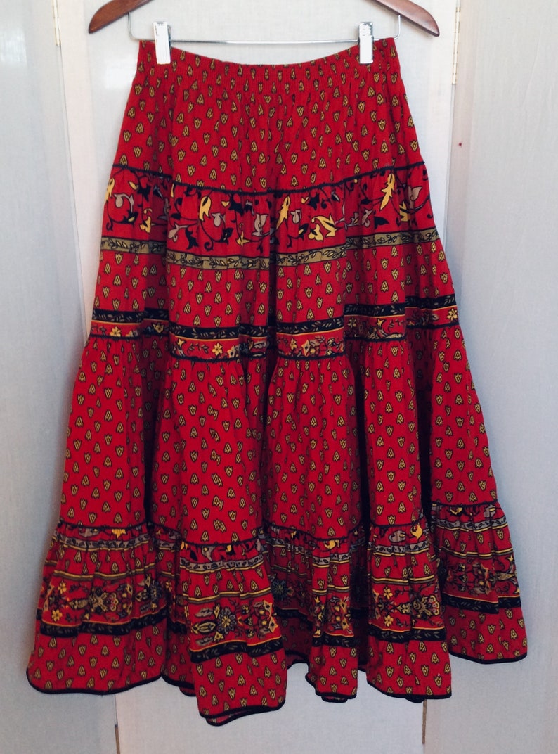 Vintage Broomstick Skirt Cowboy Western Southwest Full Size Etsy