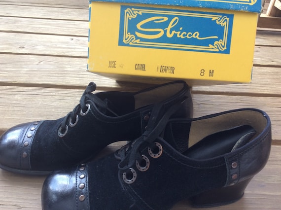 True Vintage Sbicca 60s Mod laceup heels shoes loa