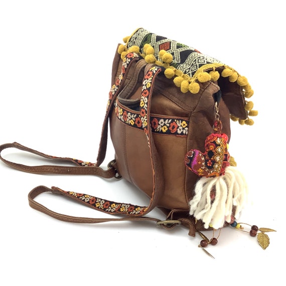 Vintage backpack hobo bohemian festival funky upc… - image 10