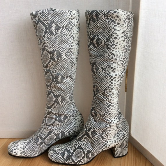 Ultra rare snake print gogo go go boots 60s mod s… - image 3