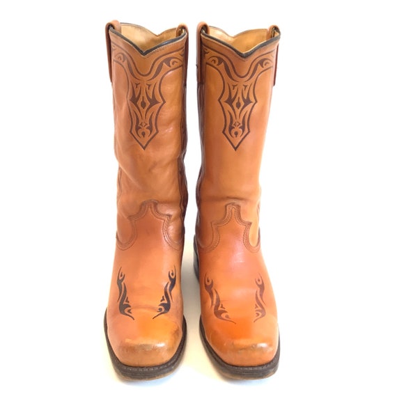 1950s 50s Square toe western southwestern boots s… - image 5