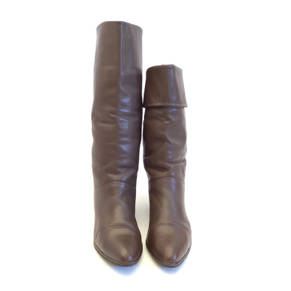 Vintage slouch flat pixie boots retro size 7 funk… - image 2