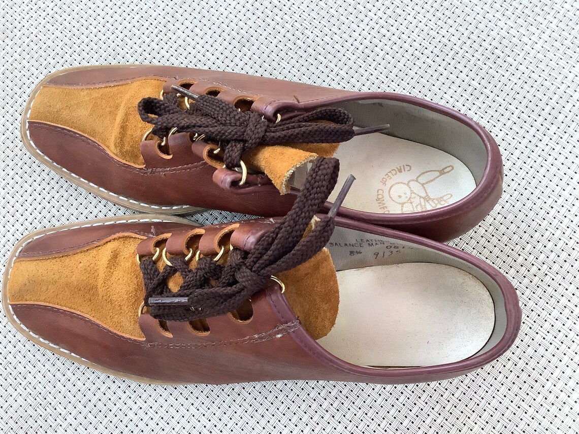 True vintage bowling shoes size 8 brown funky mod retro 70s Etsy