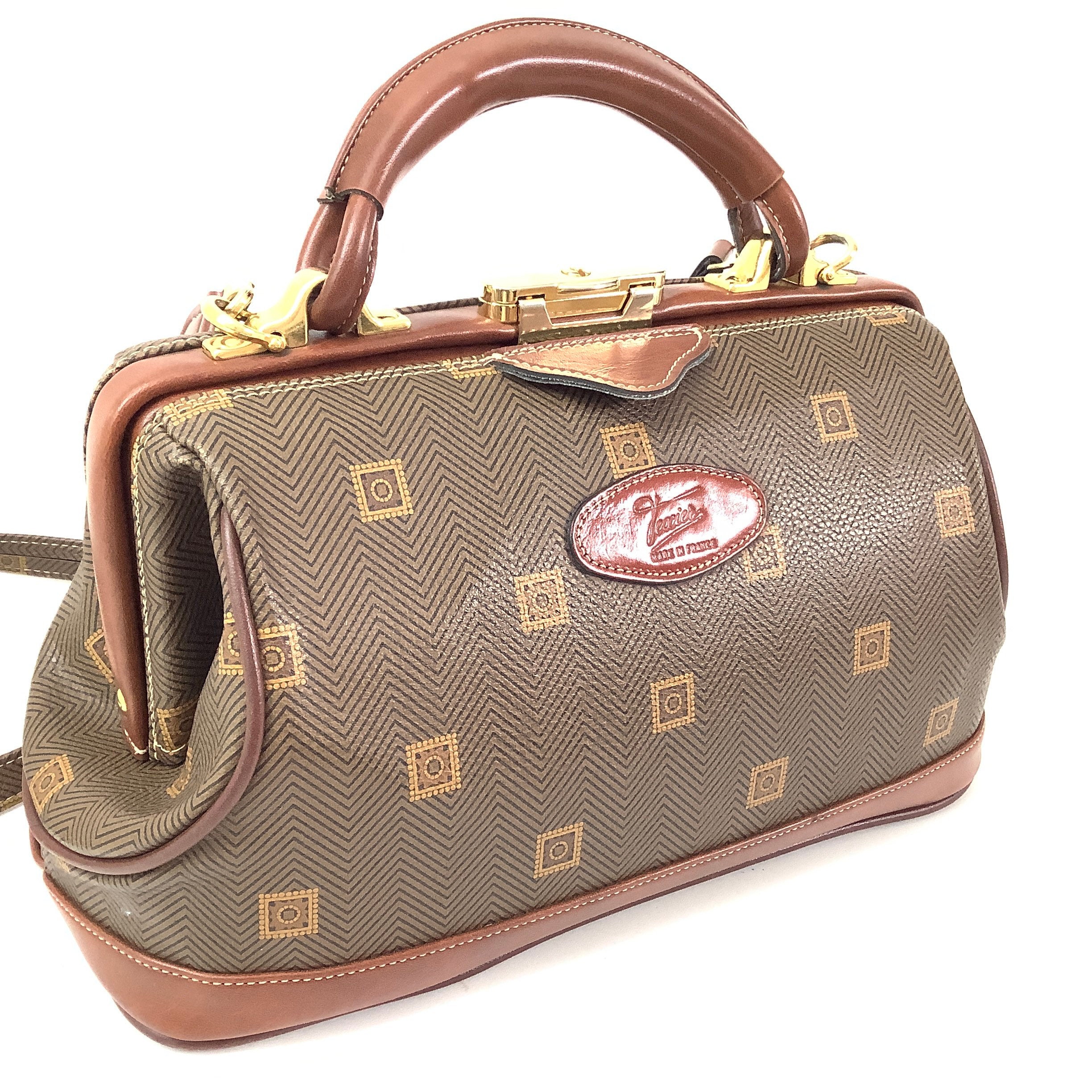 TEXIER Brown Leather Shoulder Bag Excellent - Made in France