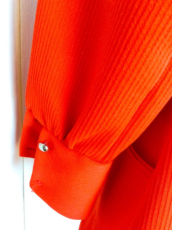 True vintage red blazer 70s zipper pockets mod 60… - image 6