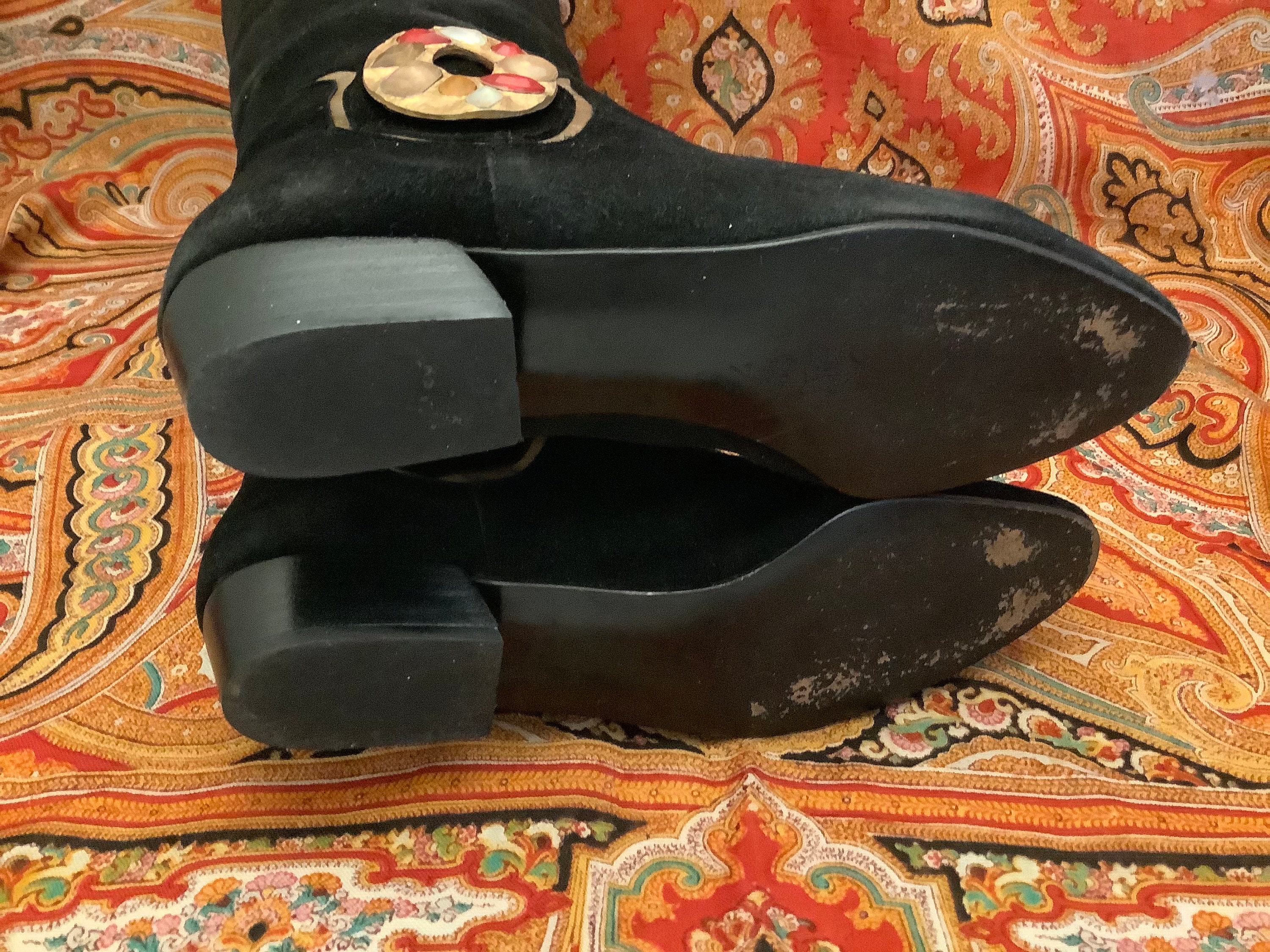 Bottines Vintage Xavier Danaud Paris - Taille 36.5 - Daim Bordeaux - Talon Aiguille 10 Cm - Neuf