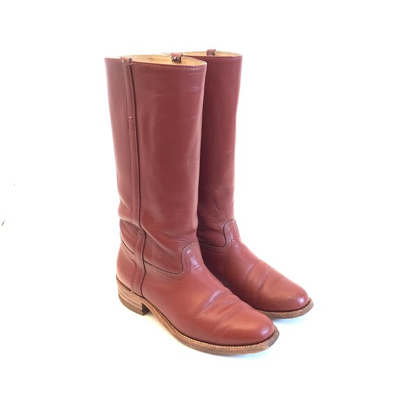 True vintage Frye Oxblood boots 70s 80s maroon bu… - image 9