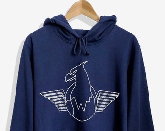 Frying Eagle Hoodie,Adult Hooded Sweatshirt,Navy Hoody,Eagle Lover,Anniversary Gift,Bird Symbol,Sweatshirt,Street Style Hoodie,Gift For Her