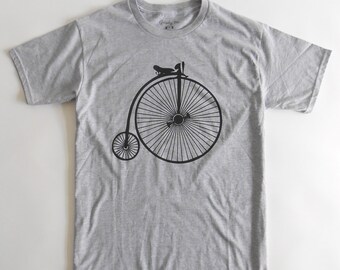 Hohes Rad Fahrrad-Unisex T-shirt, Premium-Baumwolle, Fahrrad-Design, Siebdruck-t-Shirt, paar Shirts, handgemachte Geschenke, Soft Touch Fühlen