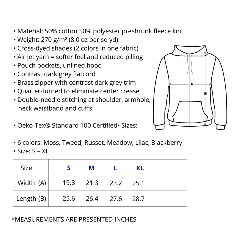Adult Full Zip Hoodie,Hooded Sweatshirt,Heavy Blend Sweatshirt,Plain Zip Hoodie,Blank Zipper Color Hoodie,For Him,Xmas Gift,Winter Sweater image 10